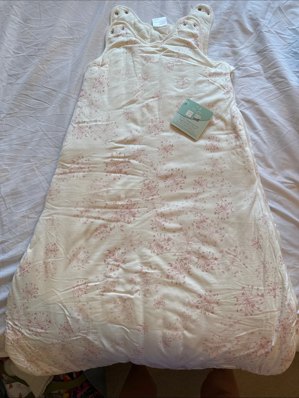 Aden + Anais Convertible Baby Sleep Sack in Cream with Pink Floral